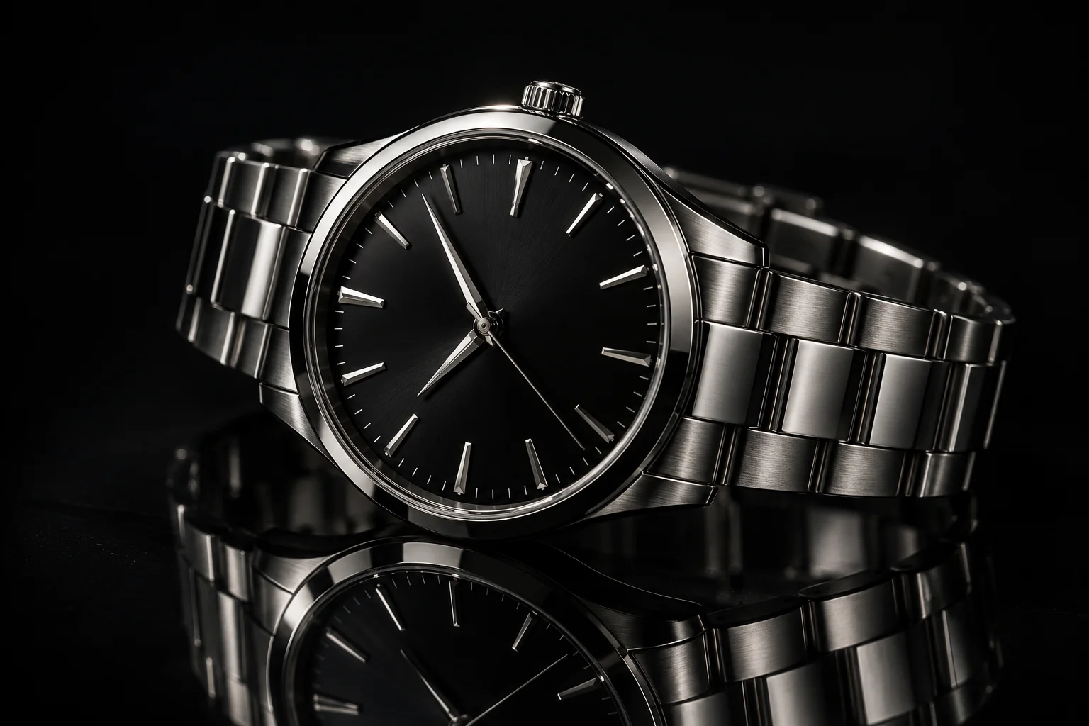 Reloj en la oscuridad. Referencia visual de Lujo oscuro.