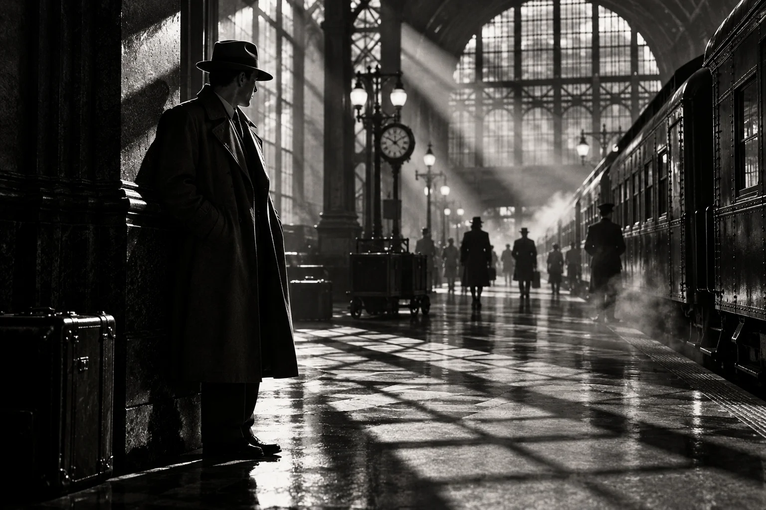 El último tren. Referencia visual de Cine negro.