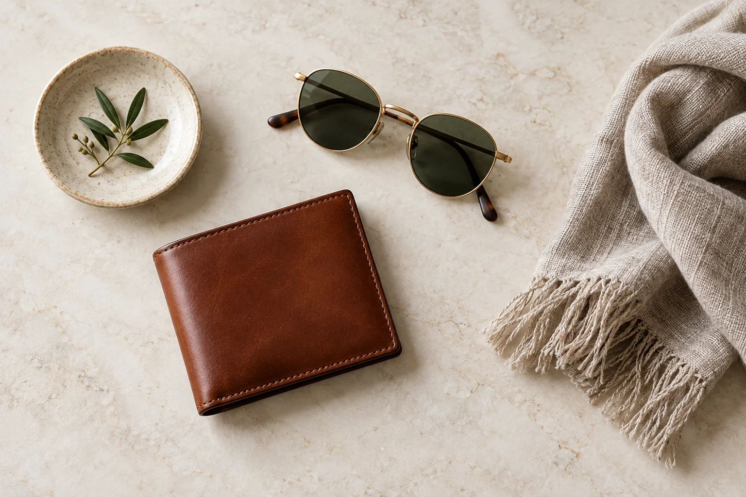 Accesorios desde arriba. Referencia visual de Flat lay cenital.