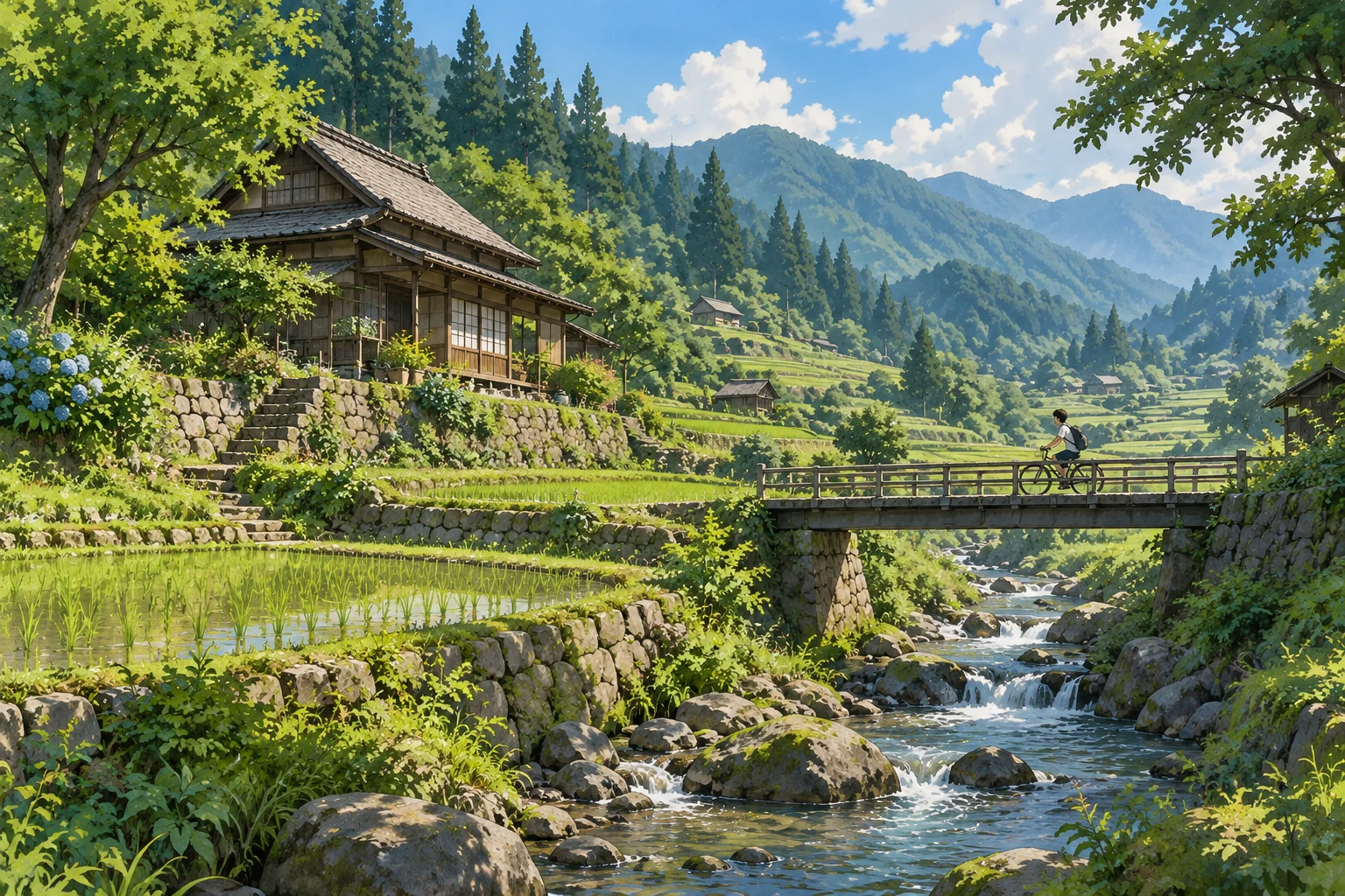 La casa del valle. Referencia visual de Studio Ghibli.