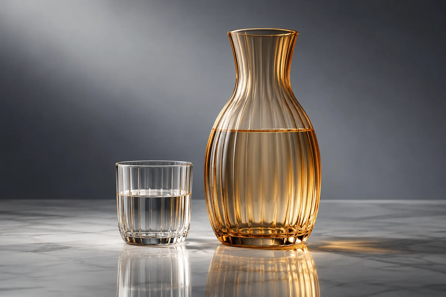 Cristal con luz de estudio. Referencia visual de Luz de estudio.